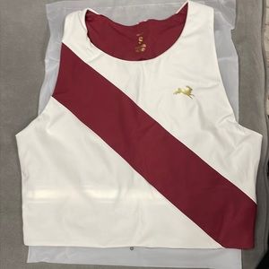 Tracksmith White/Red Running Tank